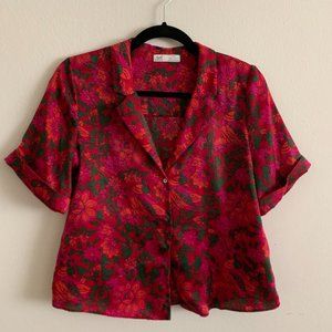 Zara TRF Floral Shirt-Sleeve Button Down